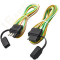 MECMO 4 Pin Trailer Wiring Harness w/Dust Cover, 16AWG 48-Inch Vehicle-Side and 25-Inch Trailer-Side 4-Way Flat Trailer End Conn