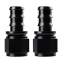 Ucreative 12AN Straight Push Lock Hose Fitting End Black 2PCS